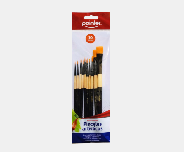 Set madera 10 pinceles Pointer